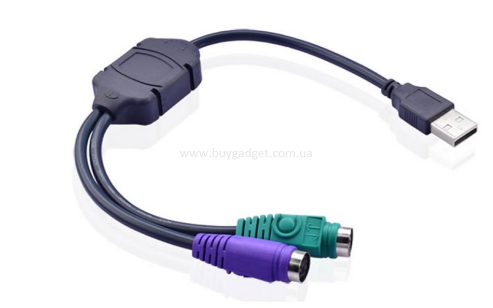 Перехідник Ewell USB2.0 to PS/2, кабель 0,3 м