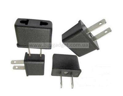 Перехідник живлення 220v EU to US, чорний