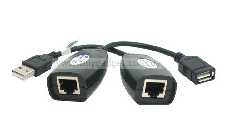 Удлинитель USB до 45м, активный, через UTP кабель