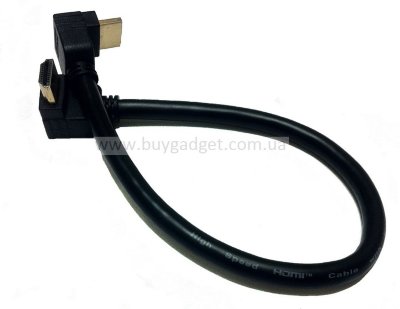 Кабель HDMI, 30см, 90 градусов, 24AWG/22AWG  