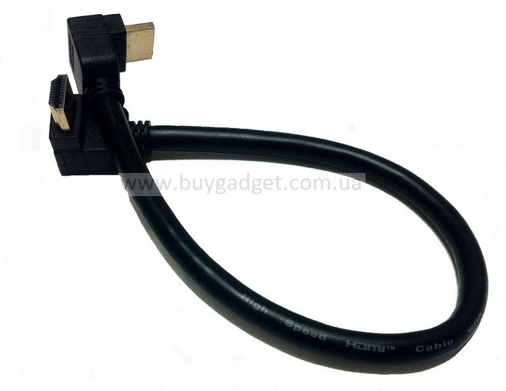 Кабель HDMI, 30см, 90 градусов, 24AWG/22AWG  
