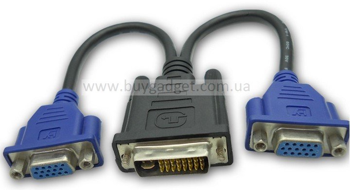 Splitter Ewell DVI на 2 VGA монітори, Full HD (EW596)