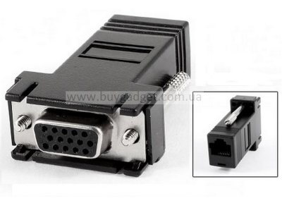 Адаптер Ewell VGA для RJ45 (CAT5, CAT6) F/F (EW141)