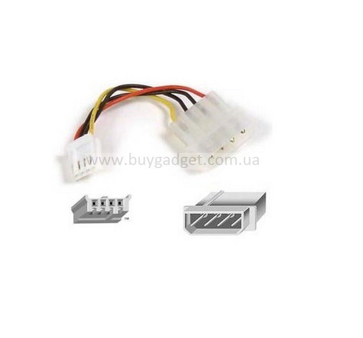 Кабель питания Molex M to mini Molex F, 0.2м