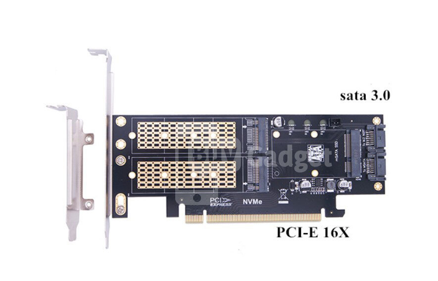 Адаптер Ewell PCI-E 3.0 16х to M. 2 SSD, SATA (EW339)