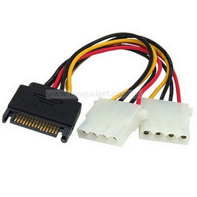 Кабель живлення Ewell SATA на 2Molex M/F (EW738)