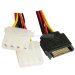 Кабель живлення Ewell SATA на 2Molex M/F (EW738)