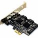 Адаптер PCI-E to 4x SATA III int., ASM106X+109X