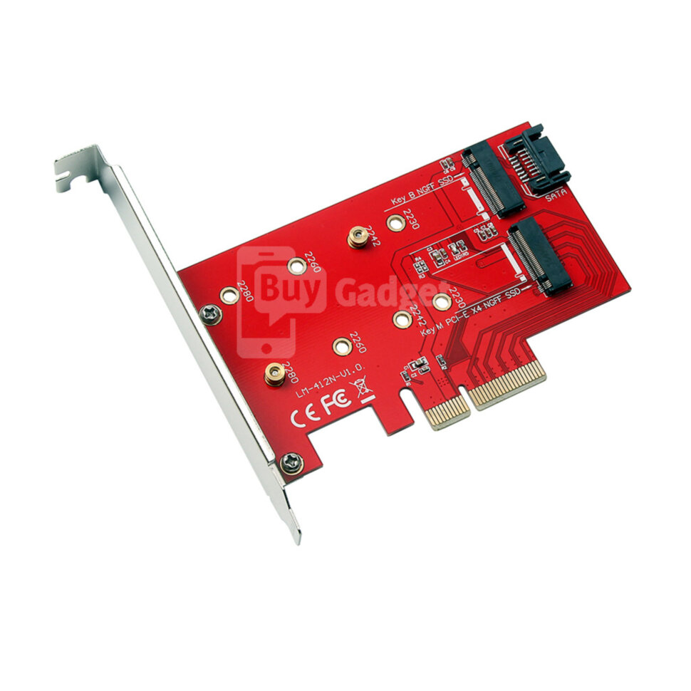 Адаптер Ewell PCI-E 3.0 4x to M. 2 SSD (2шт), (EW346)