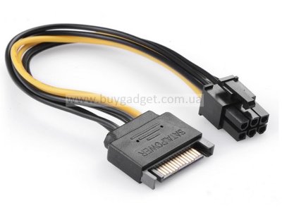 Кабель живлення для відеокарт Ewell SATA to 6pin, 20 см (EW704)