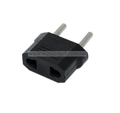 Переходник питания 220v US to EU, черный