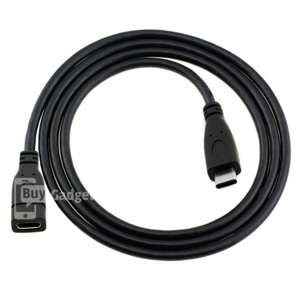 Подовжувач Ewell USB Type-C, Gen1, 60W 3A, 5 Gbps, 1 метр, чорний (EW258)