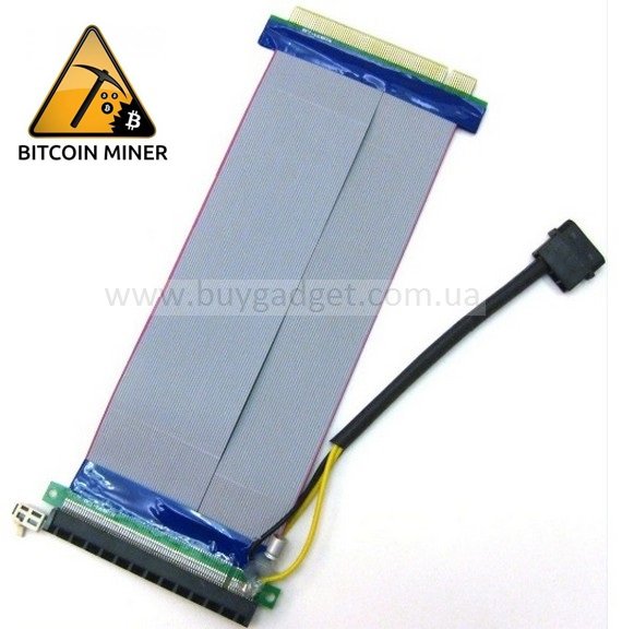 Райзер Ewell Riser Card PCI-E 16X, Molex, із засувкою