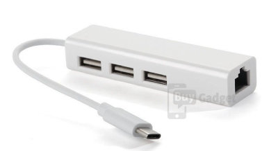 Концентратор-адаптер USB3.1 Type-C to RJ45 (10/100)/3 port USB 2.0 (EW010)