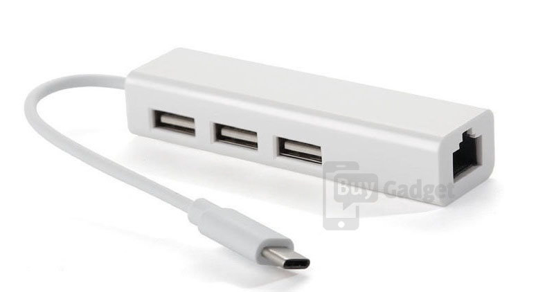 Концентратор-адаптер USB3.1 Type-C to RJ45 (10/100)/3 port USB 2.0 (EW010)