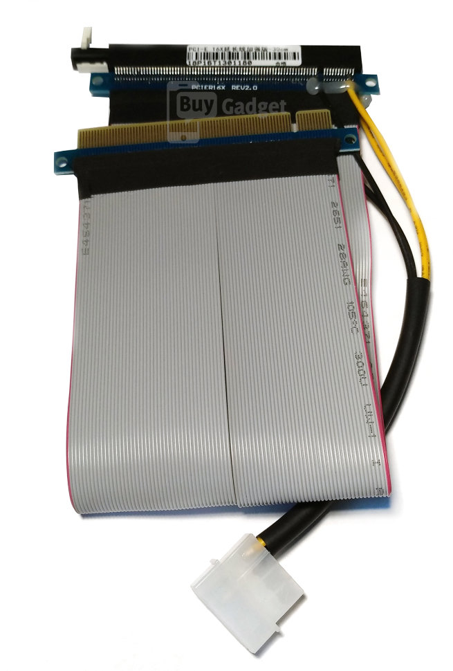 Райзер Ewell Riser Card PCI-E 16X ver 2.0, Molex, із засувкою
