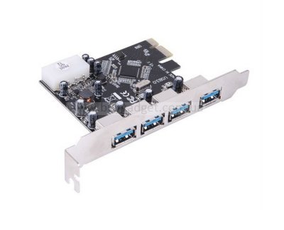 Контролер Ewell PCI-E to USB3.0 (4ext. Molex) VIA(EW039)