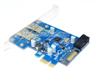 Контролер Ewell PCI-E to USB3.0 (2ext. 19pin USB header, Sata Power) NEC (EW037)