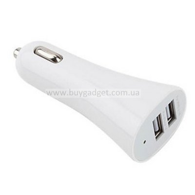Зарядное устройство от автоприкуривателя на USB, 1A+2.1A, OEM