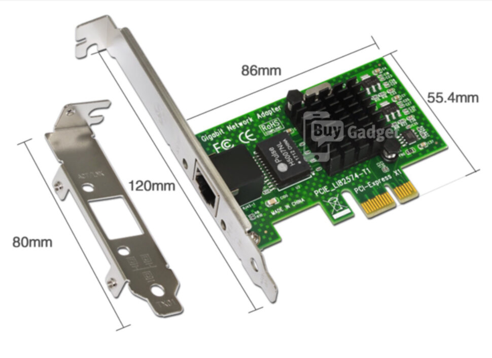 Мережевий адаптер Ewell PCI-E to LAN, 1000Mbps, Intel 8257L (EW422)