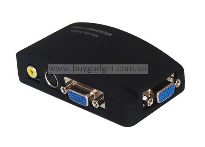 Відео конвертер VGA/RCA/4-pin S-Video to VGA 