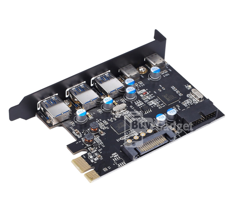 Контролер Ewell PCI-E to USB3.0, Type-C, 19pin USB header, Sata Power (EW429)