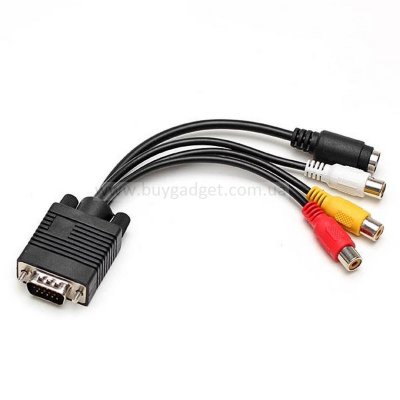Адаптер VGA M to 3xRCA F / 4-pin S-video F (output)