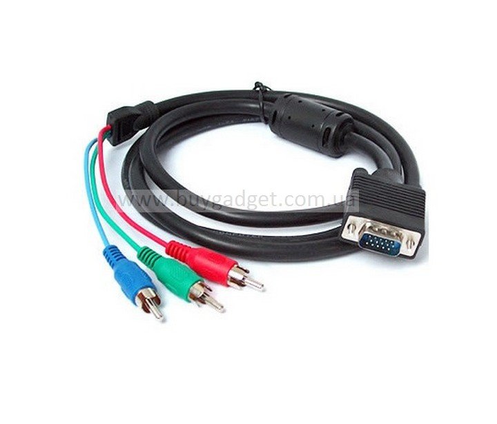Кабель VGA M to 3xRCA M