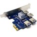 PCI-E 1x to 4 Port USB 3.0, Hub Riser Card