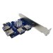 PCI-E 1x to 4 Port USB 3.0, Hub Riser Card