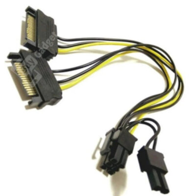 Кабель живлення для відеокарт Ewell 6pin/ 8pin to SATA, 20 см, універсальний (EW820)