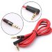 Кабель Audio 3.5 мм M/M, Premium, 90 градусів, червоний