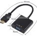Адаптер Ewell HDMI to VGA, 1080p, зі звуком та живленням від USB