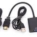 Адаптер Ewell HDMI to VGA, 1080p, зі звуком та живленням від USB