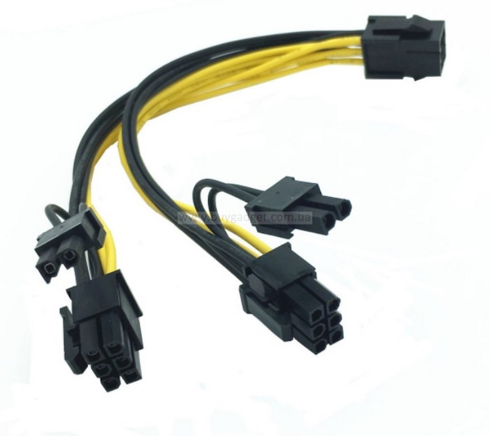 Розгалужувач живлення для відеокарт Ewell, PCI-E 6pin to 8pin (6+2) , універсальний