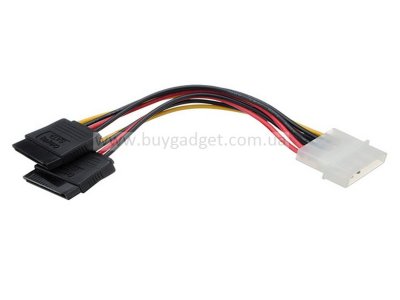 Кабель живлення Ewell Molex на два Sata, 20 см (EW781)
