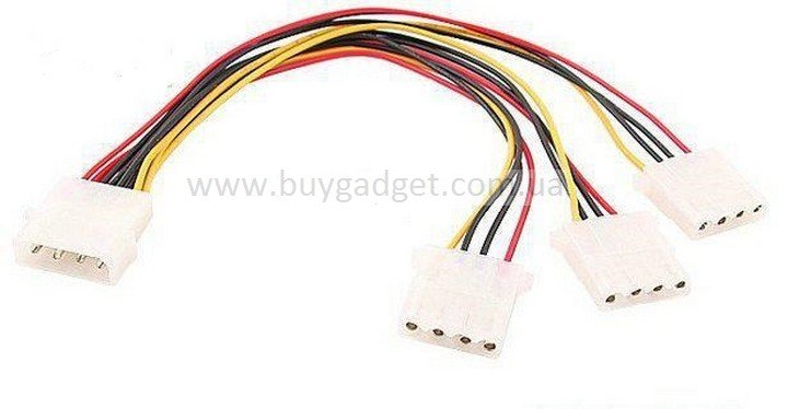 Кабель живлення Ewell Molex на три Molex, 20 см (EW624)