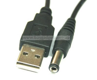 Кабель живлення Ewell USB 2.0 - DC 5.5х2.1 мм, довжина 0.7 м. (EW777)