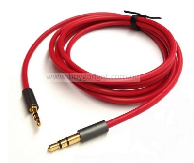 Кабель Audio 3.5 мм M/M, Premium, червоний