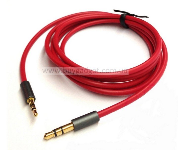 Кабель Audio 3.5 мм M/M, Premium, червоний